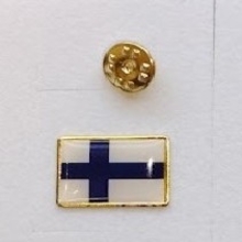 Suomi pinssi kullanvärisellä reunalla